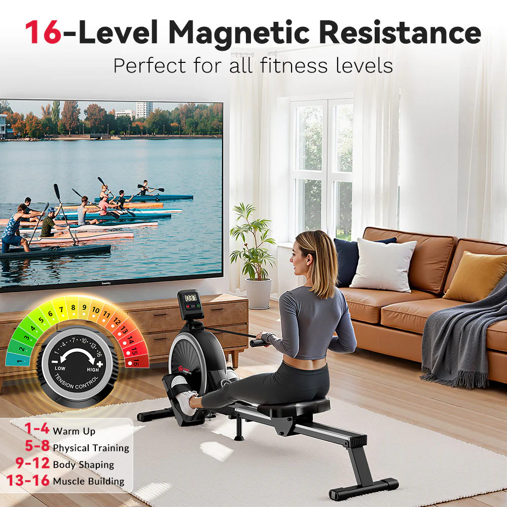 Magnetic Rowing Machine, 16-Level Resistance - Image 3