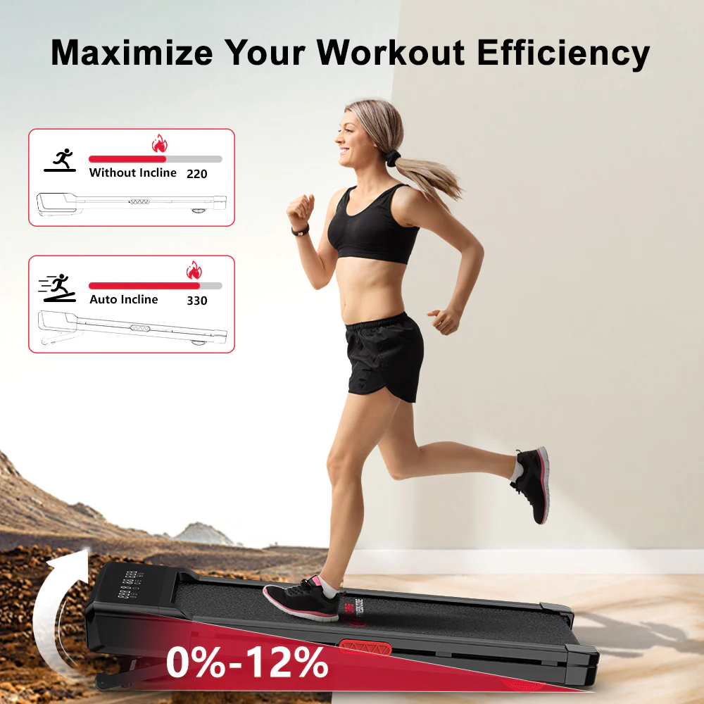 Treadmill Y1 with 0-12% Auto Incline, Speed 1-10KM/H - Image 3