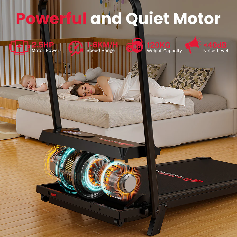 Folding Treadmill S1, Speed 1-6KM/H, 5% Manual Incline - Image 4