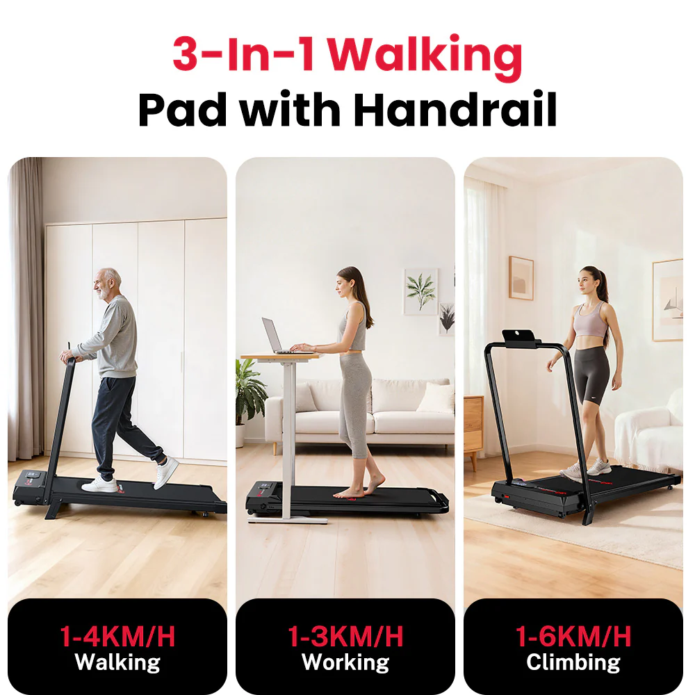 Folding Treadmill S1, Speed 1-6KM/H, 5% Manual Incline - Image 6
