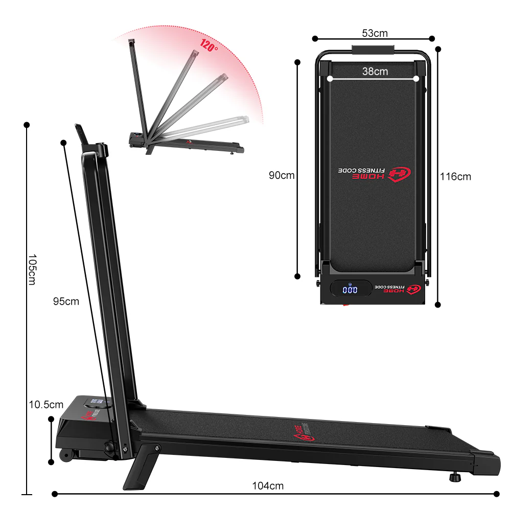 Folding Treadmill S1, Speed 1-6KM/H, 5% Manual Incline - Image 8